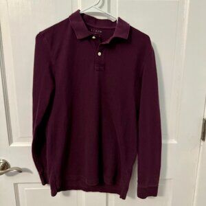 Burgundy Crew Long-Sleeve J. Crew Polo